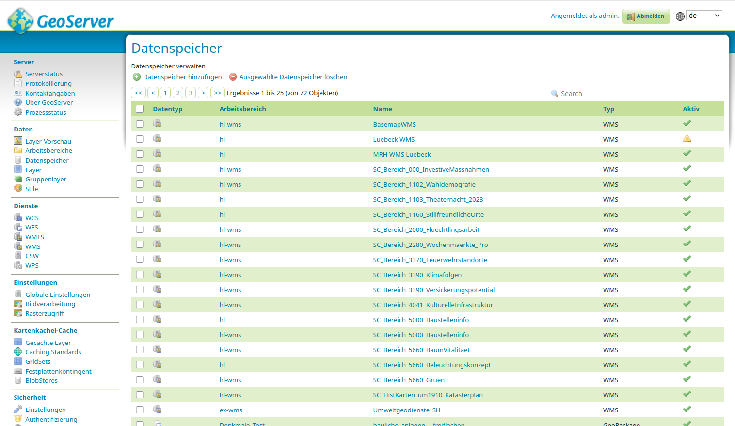 GeoServer Datenspeicher